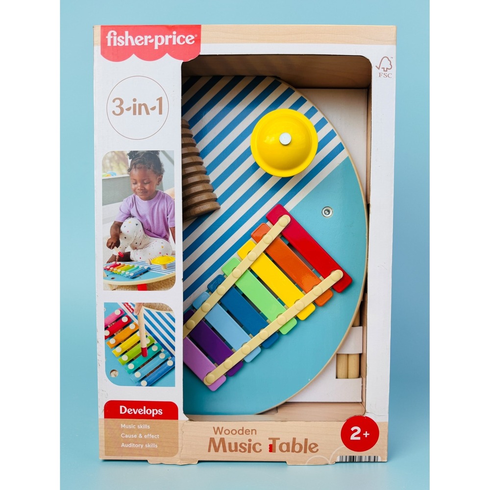 Fisher-Price Mini Band Wooden Percussion Instrument Music Xylophone Table 24M+